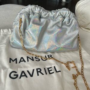 Mansur Gavriel Holographic Silver Clutch. Made in Italy 🩶